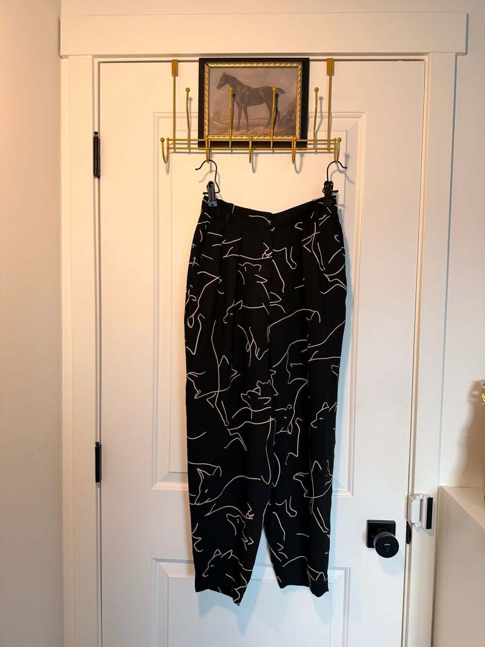 Babaton Aritzia Abstract Cat Line Art Print Trousers